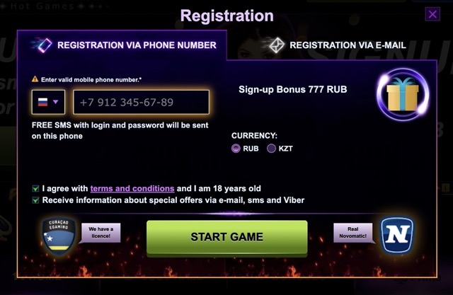Как проходит регистрация нового игрового счета в Azino777?